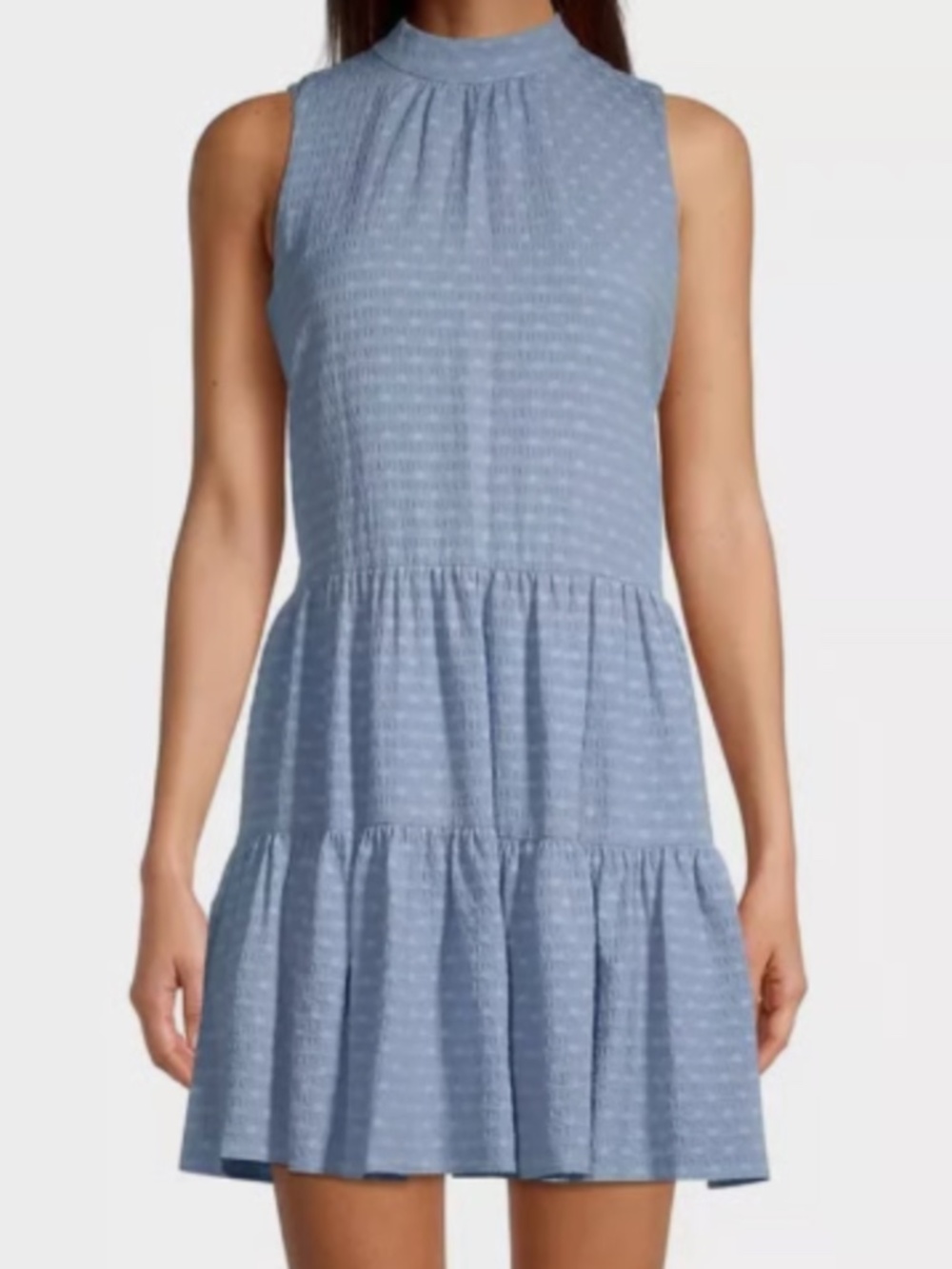 Calvin Klein Mock Tiered Dress Back Neck Tie Womens Size 6